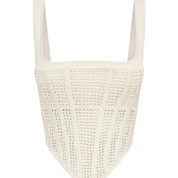 Cream Knit Sleeveless Top - Picture 1 of 3